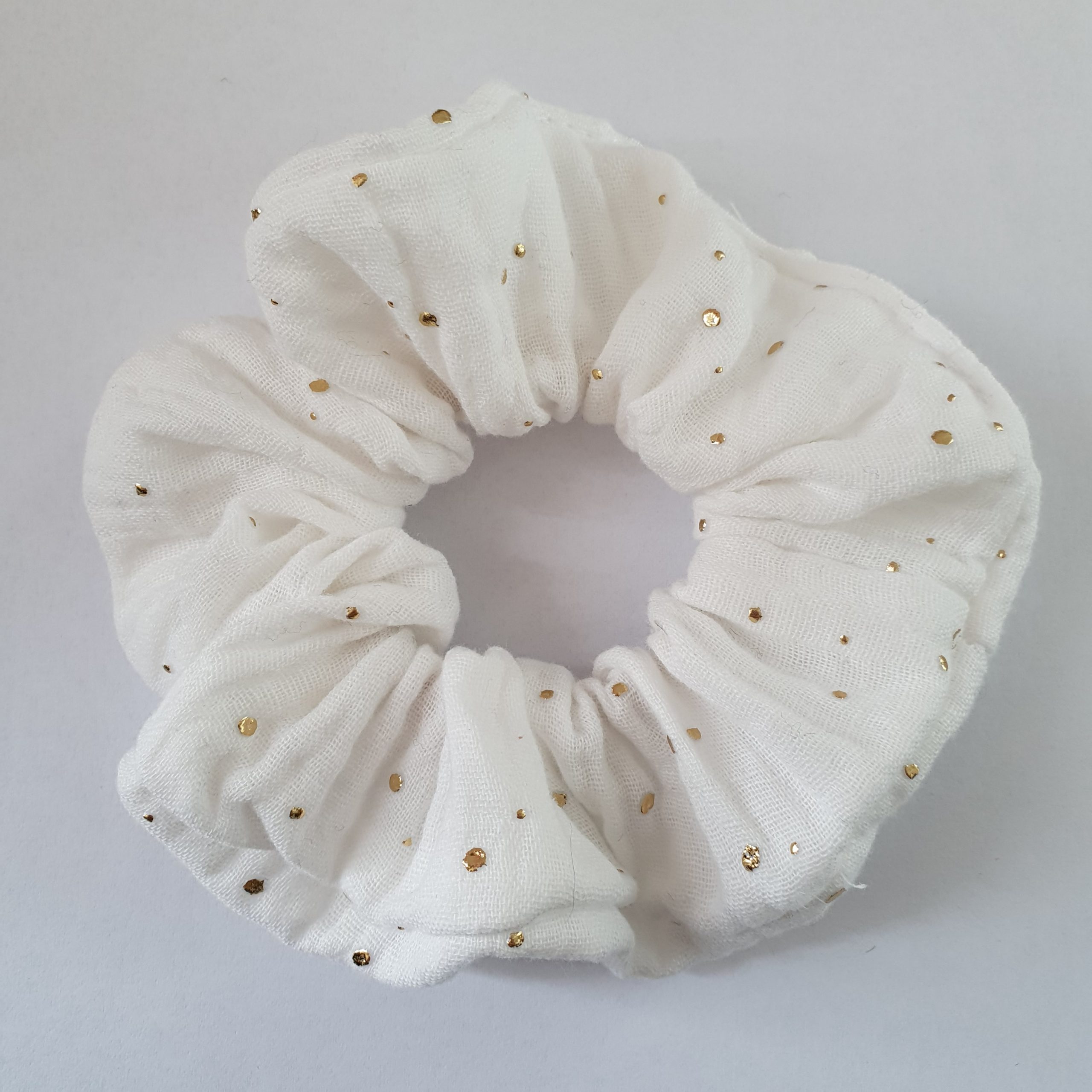 Scrunchie Haarband Haargummi creme gold